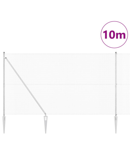 Palo della recinzione Argento 10 x 1,6 m (maglia 12 x 12 mm)