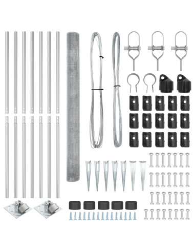 Palo della recinzione Argento 10 x 1,6 m (rete 16 x 16 mm)