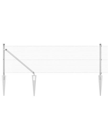Set di Pali per Recinzione  Set di 2 Acciaio zincato 25 x 0.5 m