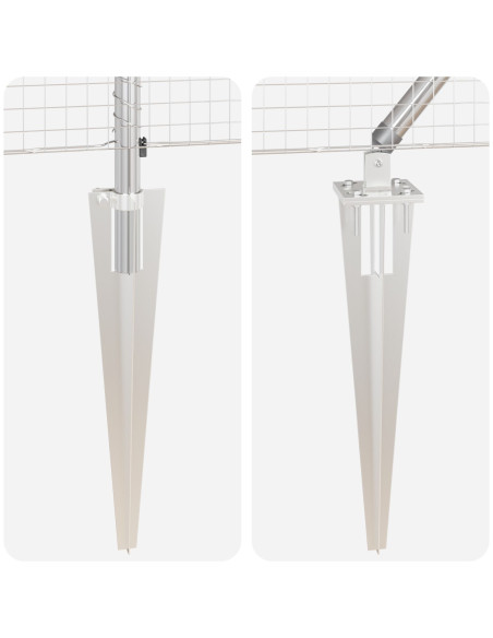 Set di pali da recinzione  Set di 2 Acciaio zincato 25 x 0,5 m
