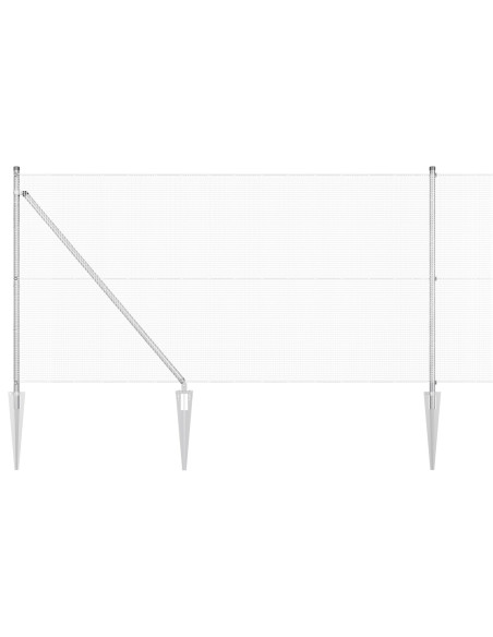 Recinzione in Filo Saldato  con 13 Picchetti 1x25 m Acciaio Galvanizzato