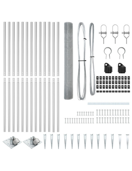 Palo della recinzione Argento 25 x 1,2 m (rete 16 x 16 mm)