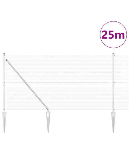 Recinzione in Rete Saldato  con 13 Picchetti 1.2x25 m in Acciaio Zincato