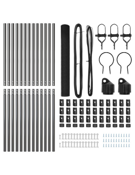 Recinzione in Rete Saldature  con 13 Post Grigio 1.4x25 m Acciaio