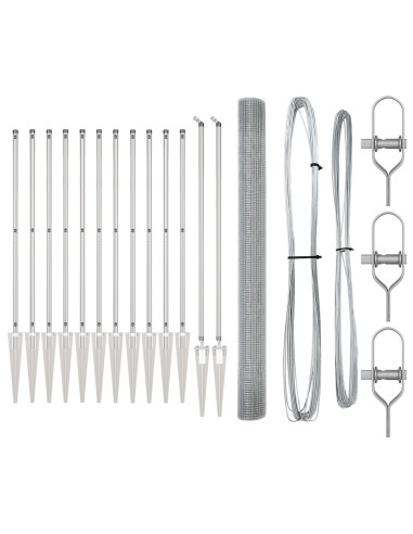 Palo della recinzione Argento Rete 25 x 1,5 m (rete 16 x 16 mm)