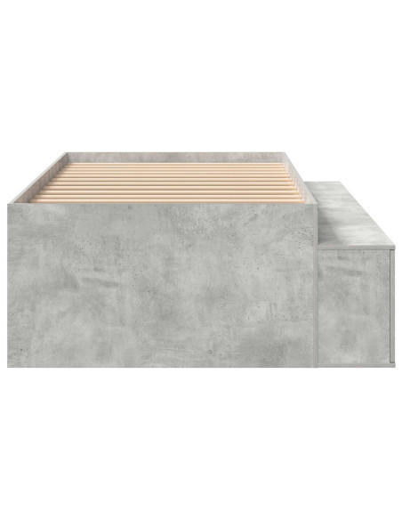 Struttura del letto con cassetto Grigio cemento 80 x 200 cm