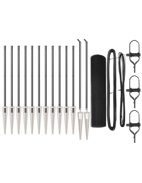 Set di Pali di Recinzione  Set di 2 Grigio, Nero Acciaio, PVC