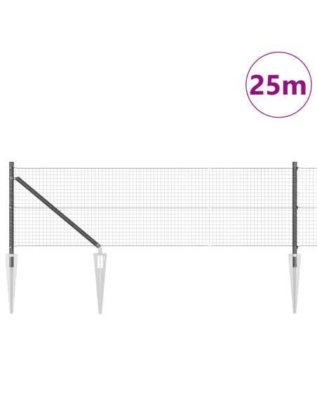 Set di pali della recinzione  Set da 2 Grigio