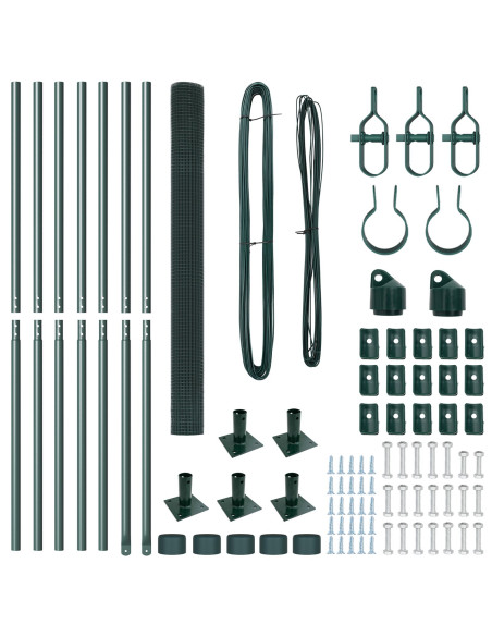 Set di Pali per Recinzione Verde Set di 2 Verde
