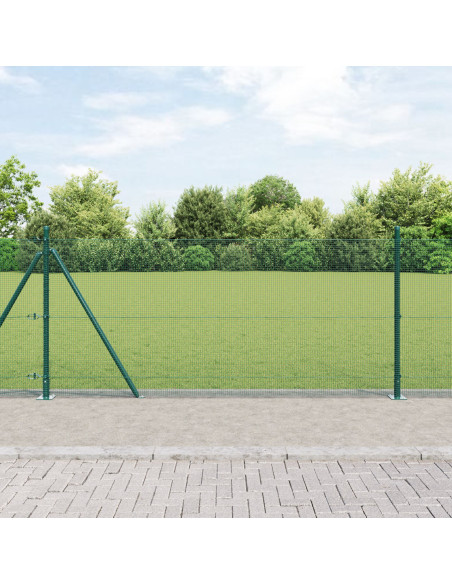 Recinzione in filo saldato  con 13 pali flangiati Verde 0.8x50 m Acciaio