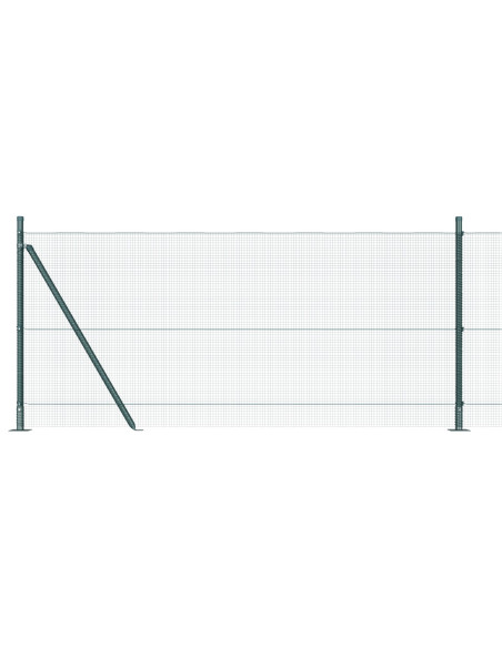 Set di Pali per Recinzione  Set di 2 Verde Acciaio, PVC 25 x 1 m