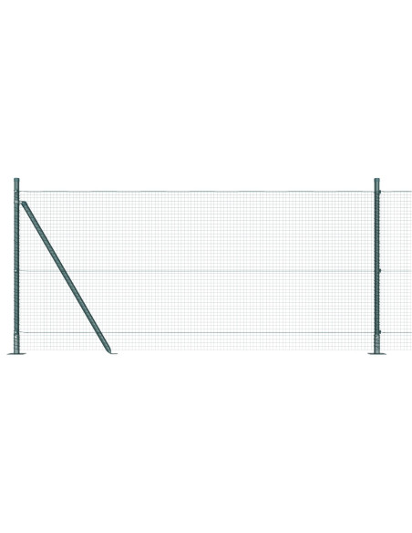 Set di Pali per Recinzione Verde Set di 2 Verde Metallo 25 x 1 m