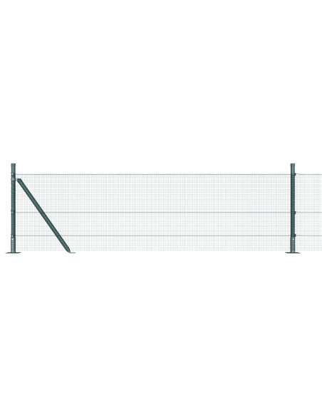 Recinto in Rete Saldato  con 13 Pali Flangiati Verde 0.6x50 m Acciaio