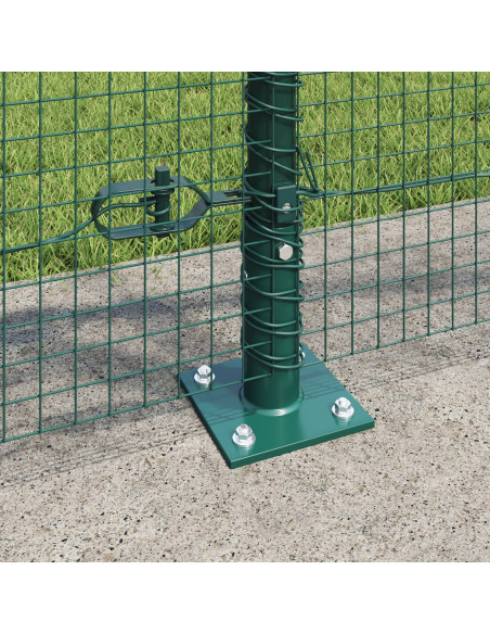Recinzione in rete saldata  con 13 pali flangiati Verde 0.8x50 m in acciaio