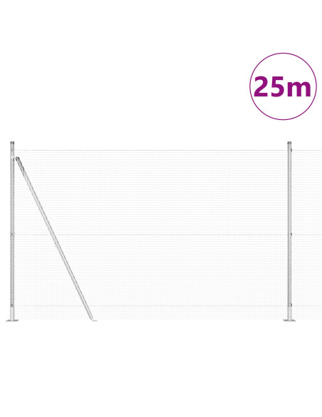 Recinzione in Rete Saldata  con 13 Posti Flangiati 1.5x25 m in Acciaio Galvanizzato