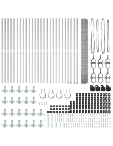 Palo della recinzione Argento 50 x 1,2 m (rete 19 x 19 mm)