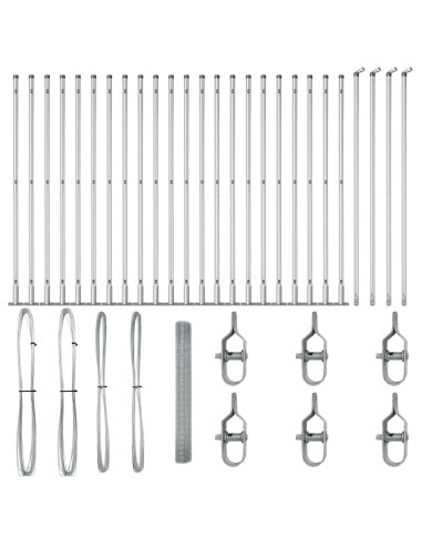 Palo della recinzione Argento 50 x 1,2 m (rete 19 x 19 mm)