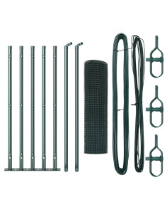 Palo della recinzione Verde 10 x 0,5 m (rete 16 x 16 mm)