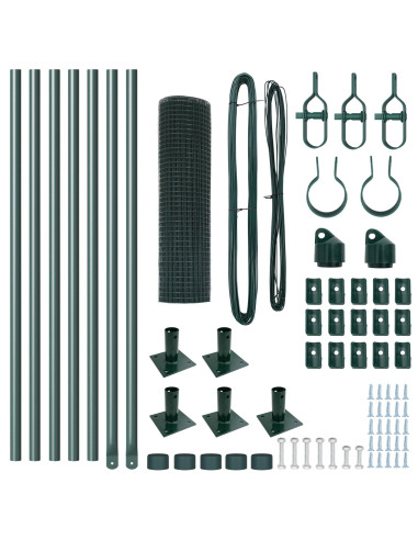 Palo della recinzione Verde 10 x 0,5 m (rete 25 x 25 mm)