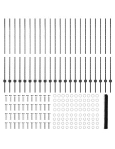 Recinzione con Posto Grigio 1,4 x 50 m Acciaio e PVC 2