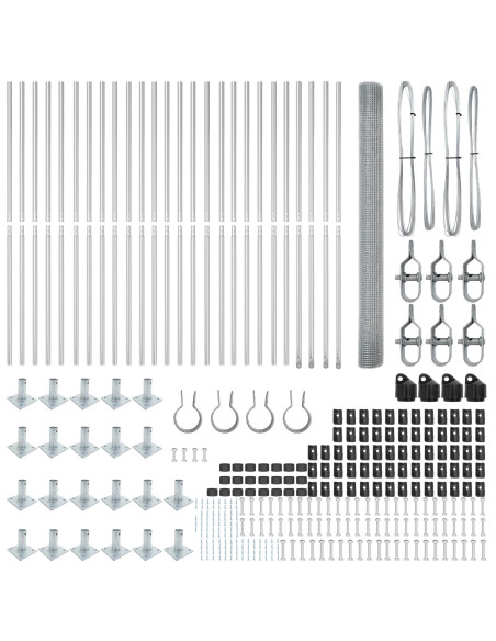 Palo della recinzione Argento 50 x 1,4 m (rete 25 x 25 mm)
