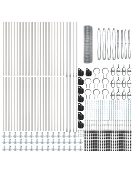 Recinto in Filo Saldato  con 13 Pali Flangiati 0.5x100 m Acciaio Galvanizzato