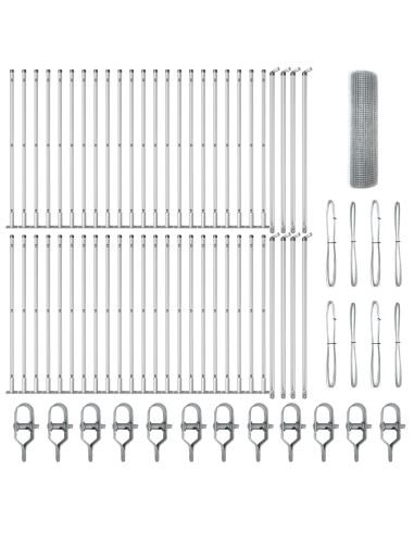 Palo della recinzione Argento 100 x 0,6 m (rete 12 x 12 mm)