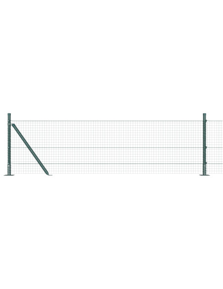 Set Pali Recinzione Metallo  Set di 2 Verde Metallo 10 m