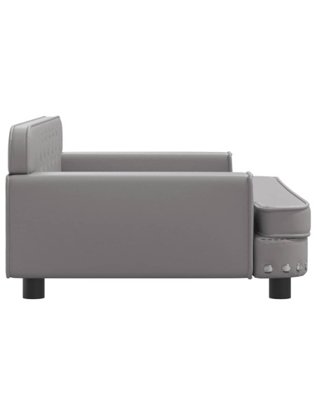 Lettino per Cani Grigio 90x53x30 cm in Similpelle