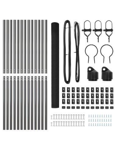 Palo della recinzione Grigio Rete 25 x 1,5 m (rete 16 x 16 mm)
