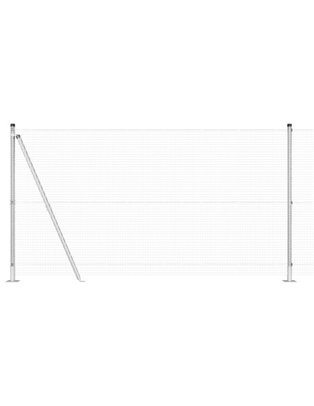 Recinzione in Rete Saldato  con 7 Pali Flangiati 1.2x10 m Acciaio Galvanizzato