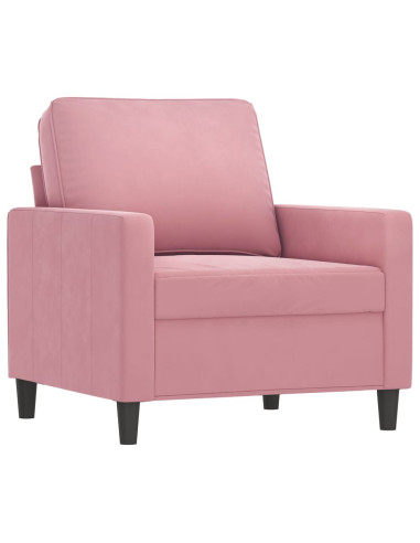 Set di Divani 3 pz con Cuscini rosa in Velluto