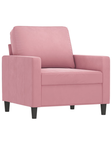 Set di Divani 4 pz con Cuscini rosa in Velluto