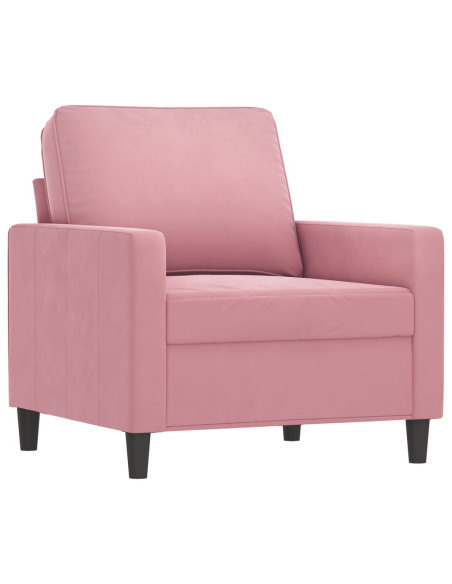Set di Divani 4 pz con Cuscini rosa in Velluto