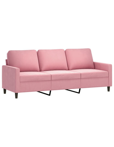 Set di Divani 4 pz con Cuscini rosa in Velluto