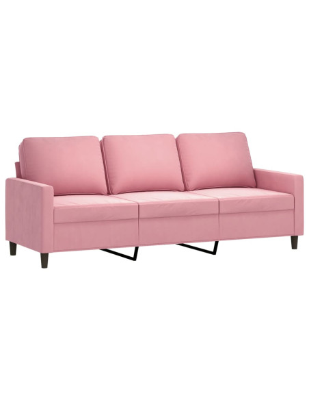Set di Divani 4 pz con Cuscini rosa in Velluto