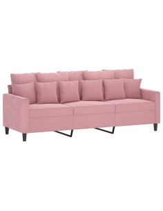 Set di Divani 4 pz con Cuscini rosa in Velluto 2