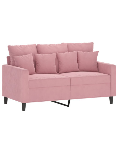Set di Divani 4 pz con Cuscini rosa in Velluto
