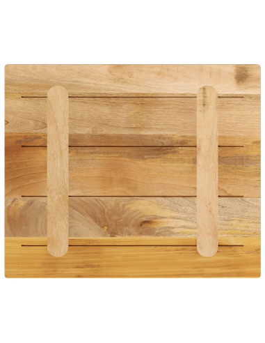 Piano per Tavolo 60x50x2,5cm Rettangolare Legno di Mango Grezzo