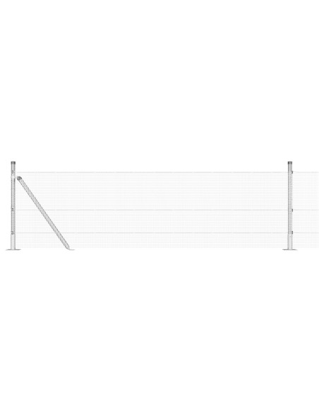 Recinzione in rete saldata  con 13 pali flangiati 0.4x25 m in acciaio galvanizzato