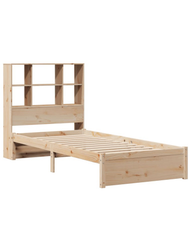 Letto Libreria senza Materasso 90x200 cm Legno Massello Pino