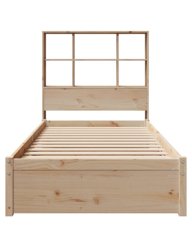 Letto Libreria senza Materasso 90x200 cm Legno Massello Pino