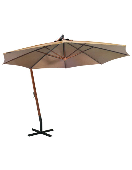 Ombrellone a Sbalzo Grigio Talpa 3,5x2,9 m Palo Abete Massello