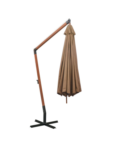Ombrellone a Sbalzo Grigio Talpa 3,5x2,9 m Palo Abete Massello
