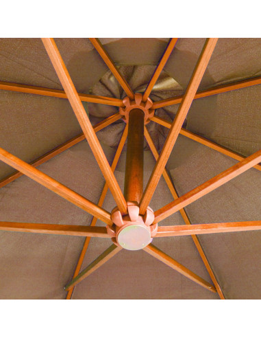 Ombrellone a Sbalzo Grigio Talpa 3,5x2,9 m Palo Abete Massello