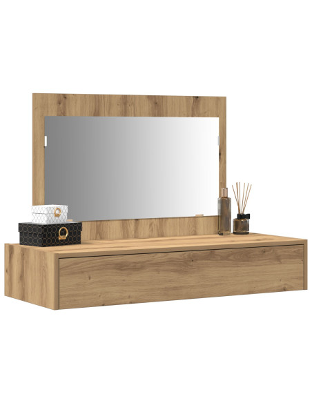 Tavolo da trucco a parete Rovere Artigianale 100x40x70 cm
