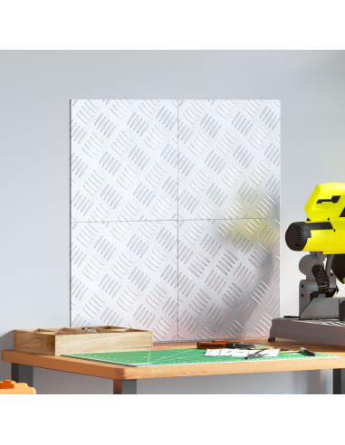 Gradini per Scale Quadrato 4 pcs Argento 30 x 30 cm Alluminio