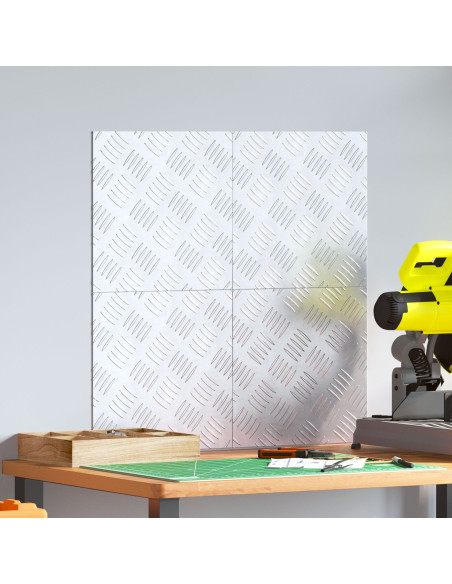 Gradini per Scale Quadrato 4 pcs Argento 30 x 30 cm Alluminio