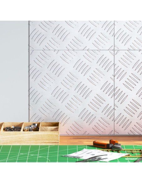 Gradini per Scale Quadrato 4 pcs Argento 30 x 30 cm Alluminio