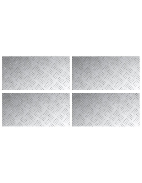Piastre in Alluminio a Scacchi 4 pz Antiscivolo 60x30 cm